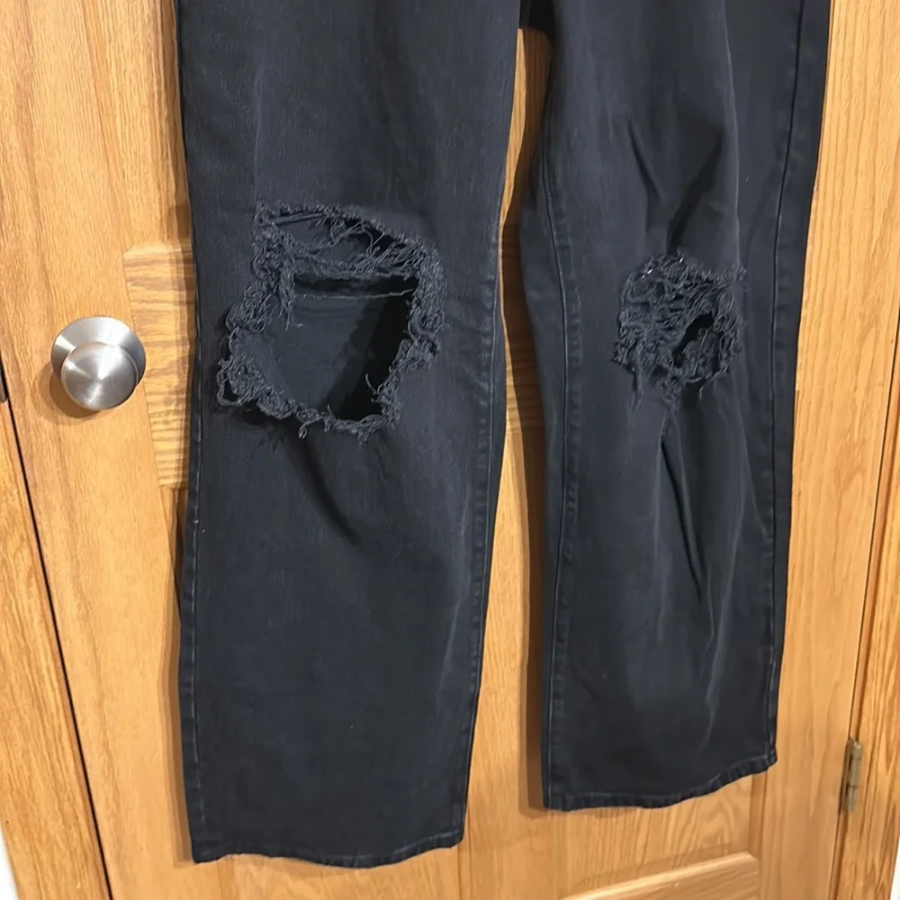 Super-High Rise Distressed Baggy Jeans - Wild Fable™ Black Wash - Picture 6 of 16